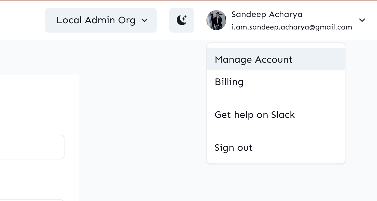 Manage Account